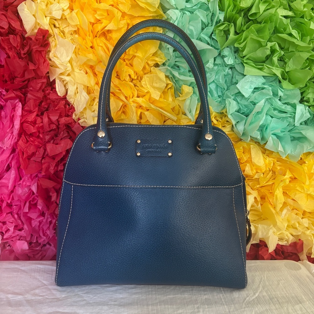 Kate Spade Large Blue Leather Satchel Handbag